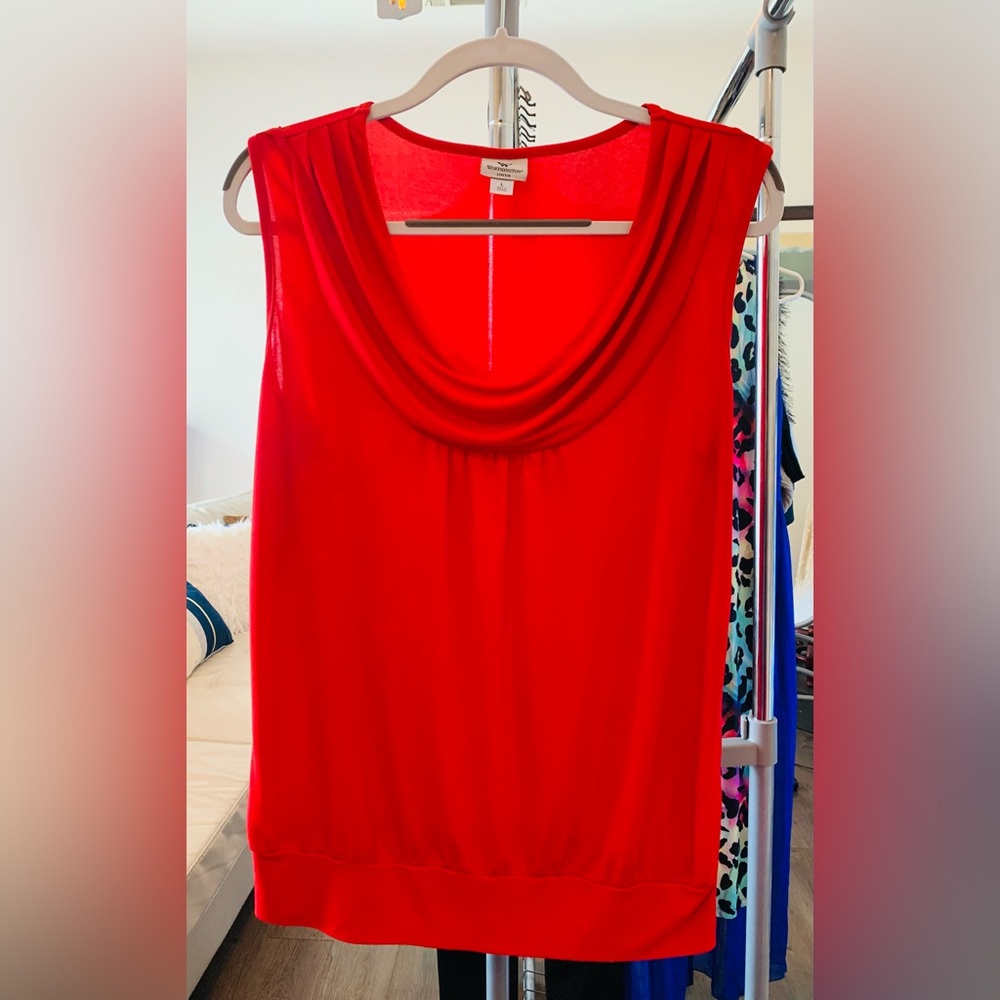 Cowl neck sleeveless blouse- L